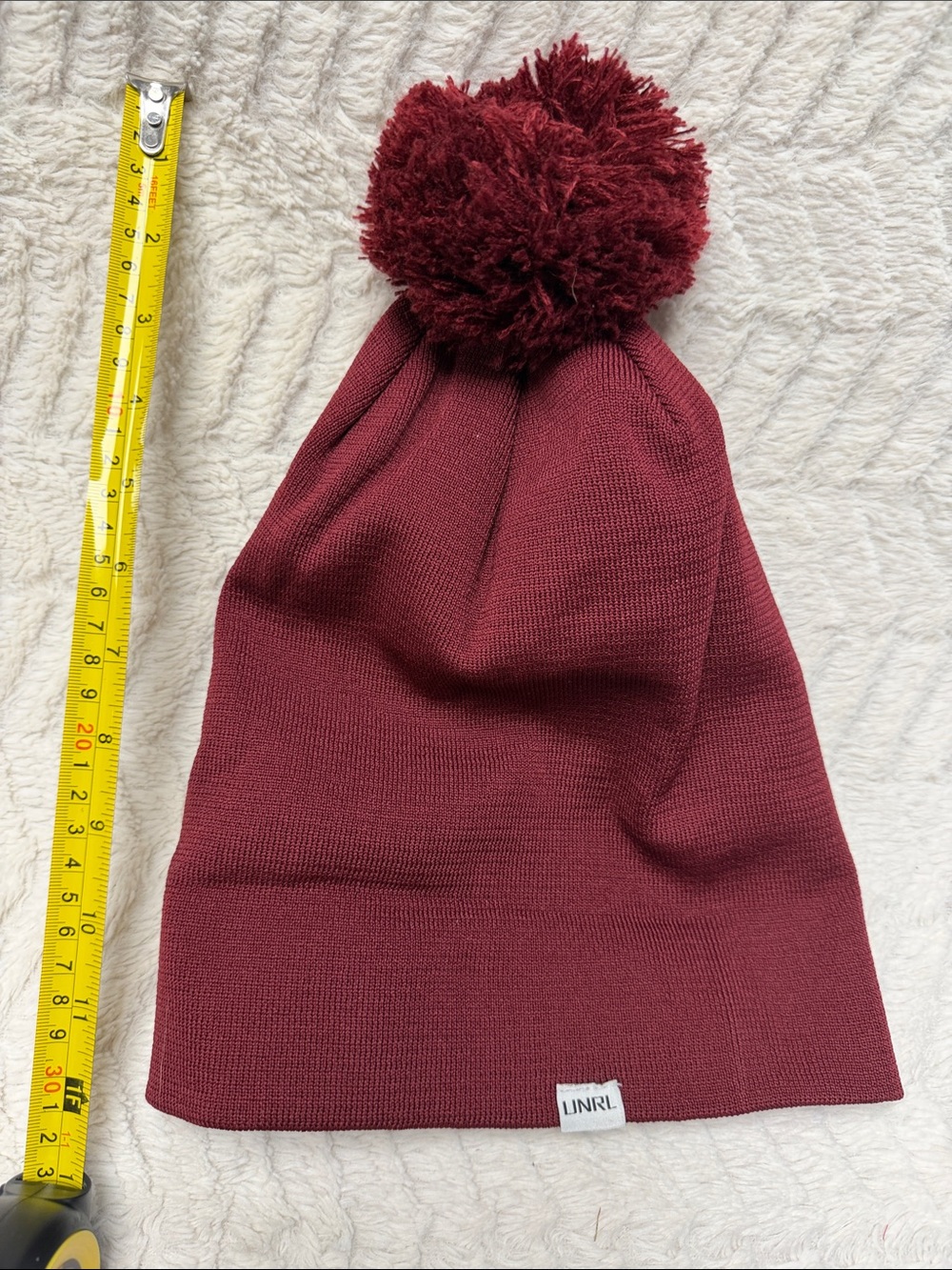 UNRL Elite Winter Knit Hat Detachable Pom Pom Maroon Silver Lining NWOT